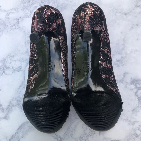 Sequin pink and black women heels - Picture 4 of 4